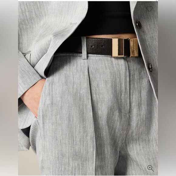 J. Crew Portia Pants in herringbone linen blend - Picture 2 of 7